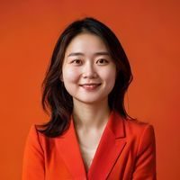 SM任务研究院策略顾问林晓橙的专业照片，橙色调背景，亲切专业气质