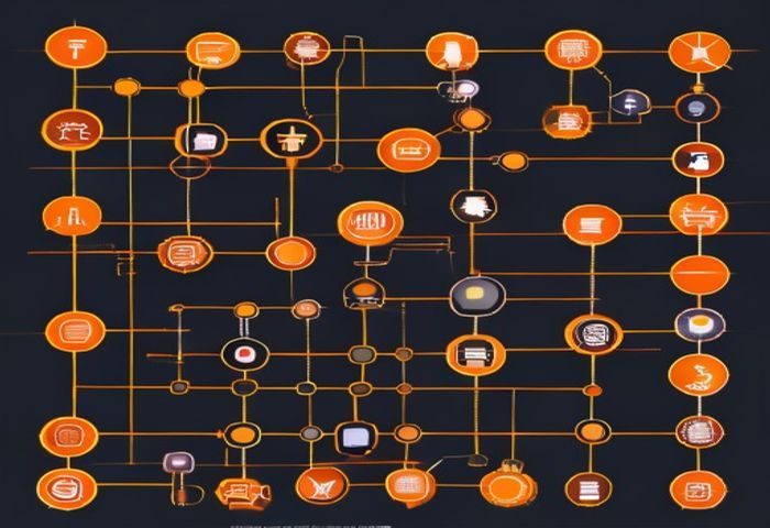 sm任务执行流程图，清晰展示从任务接取到复盘的完整步骤链条，橙色节点连接深棕色背景
